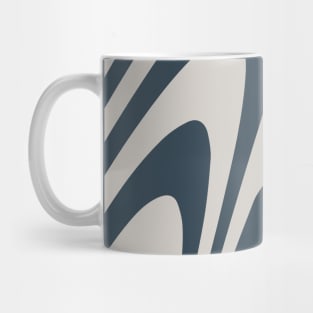 Blue Grey Zebra Grooves Abstract Pattern Art Mug